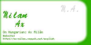 milan ax business card